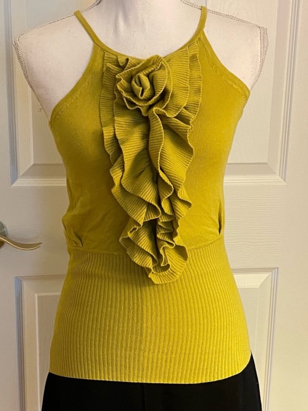 Adrienne Vittadini Knit Ruffled Halter